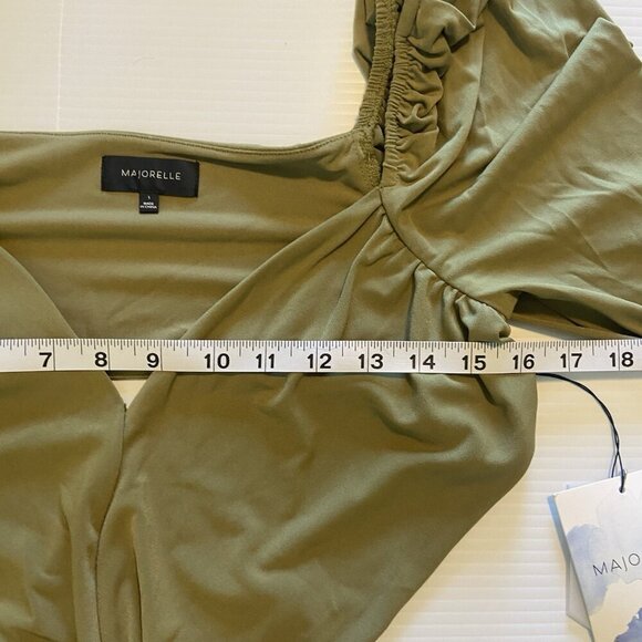 Revolve Majorelle Darla Midi Dress Women's Size S Olive Green Cut Out Party NWT - Picture 13 of 14